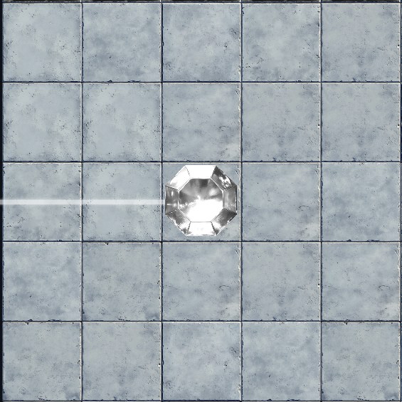 The same white crystal, illuminated by a white laser beam.